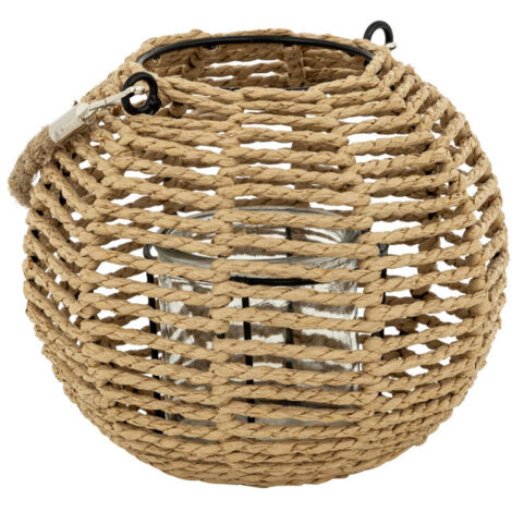 Lanterne Ronde Déco "Maty" 18cm Naturel