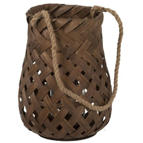 Lanterne Ronde en Bambou "Tresse" 30cm Marron