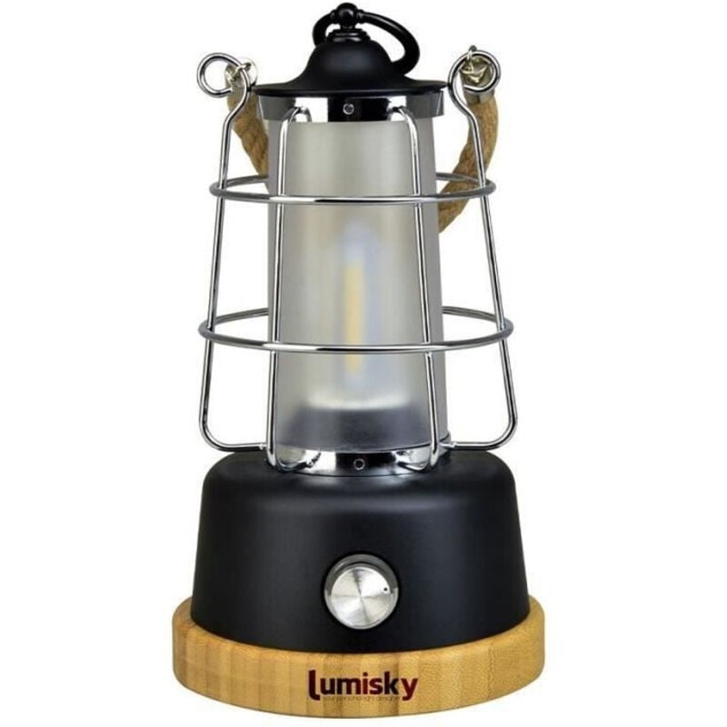 Lanterne sans fil LED WILDY Noir Metal H23CM