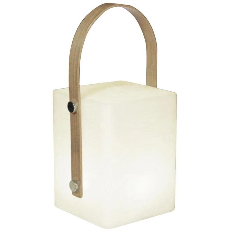 Lanterne sans fil poignée bambou led blanc chaud/multicolore dimmable tiky h 27 cm