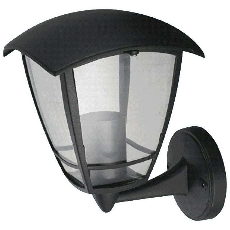 Image of Lampada a parete da esterno e27 lanterna applique selene alluminio nero Fraschetti