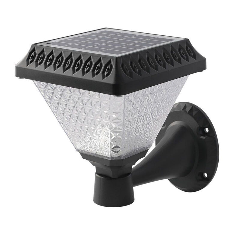 Lampe solaire murale led 0.8W Pyramide avec télécommande Couleur Noir 3in1 IP44