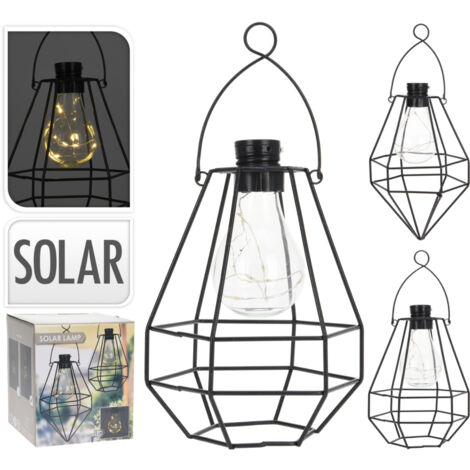 Lanterne solaire à fil LED noire assortie