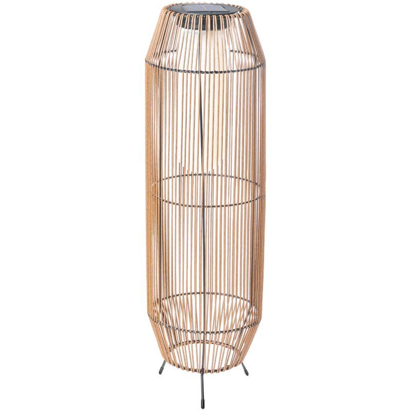Lanterne Solaire Bohème LED Abat-Jour Synthétique Tissé Eclairage Extérieur Faible Consommation Naturelle Dongwe
