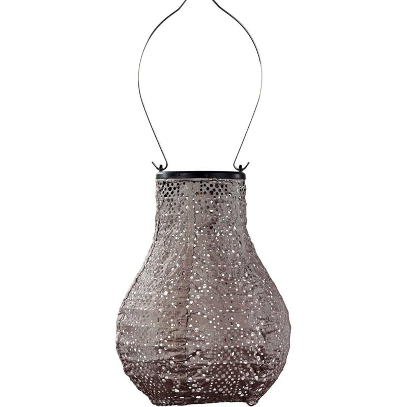 Lanterne solaire Bulb 16 cm Lace - Taupe