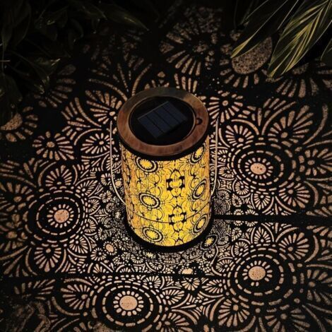 Lanterne solaire d'extérieur, étanche, en métal, motif tournesol Van Gogh, lampe solaire suspendue, éclairage LED extérieur pour jardin, allée, aménagement paysager, cadeau tournesol pour femme, maman