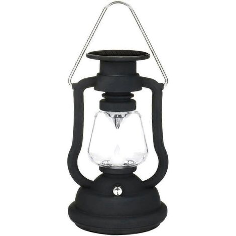 Lanterne solaire d'extérieur étanche, lampe de table suspendue avec 7 LED pour jardin, terrasse, parasol, arbre, décoration, lanterne de camping (noire)