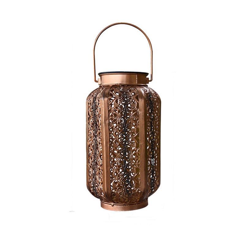 Lanterne solaire d'extérieur – Lampe de jardin solaire étanche à suspendre, éclairage hexagonal en métal pour jardin, fête, mariage, Noël