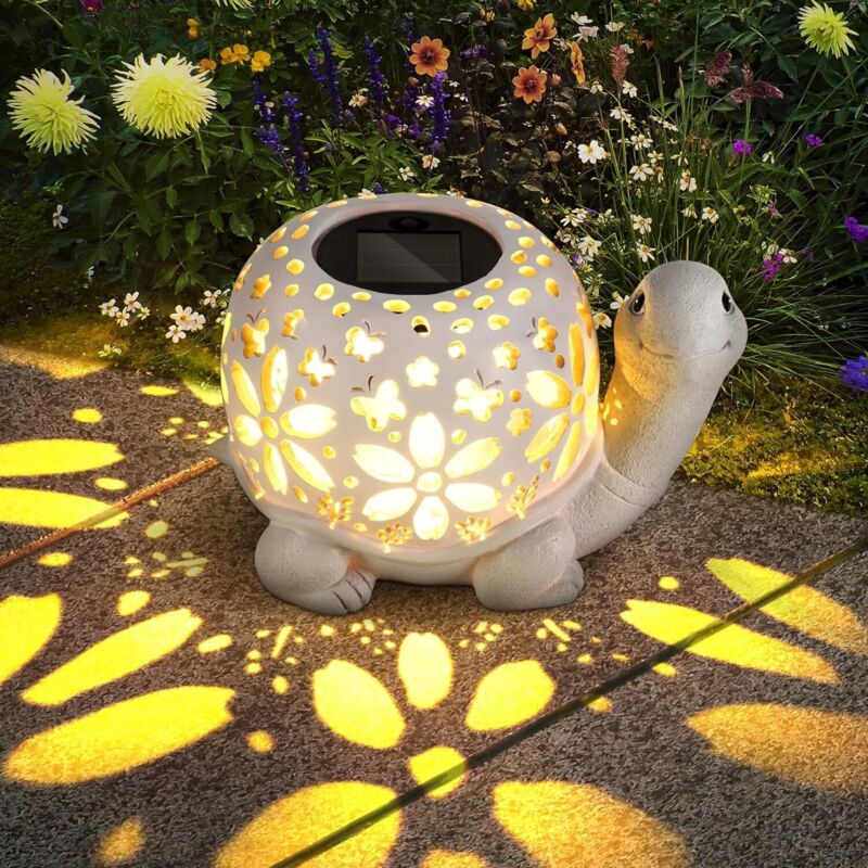 Lanterne solaire d'extérieur - Tortue - Décoration de jardin - Lanterne solaire LED pour l'extérieur - Décoration pour balcon, cour, terrasse, cadeau