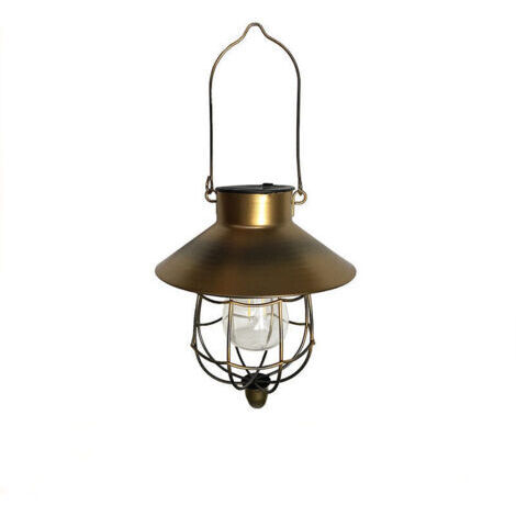 Lanterne solaire d'extérieur vintage en métal, lampe de jardin solaire avec lumières LED chaudes pour jardin, cour, patio, décoration d'arbre, éclairage solaire, bronze