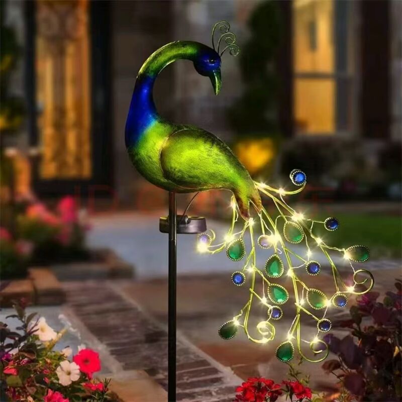 Lanterne solaire en fer forgé avec motif floral, arrosoir et fée, décoration pour jardin terrasse et porche, lumière chaude, couleur cuivre, hauteur