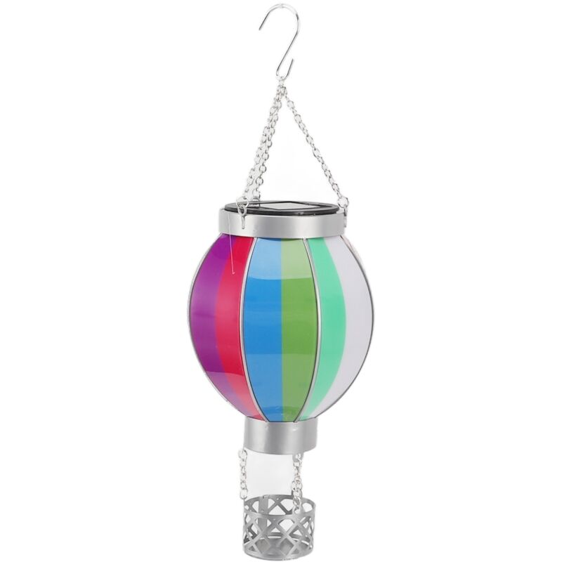 Lanterne solaire en forme de montgolfière 600MAH, couleur arc-en-ciel, s'allume et s'éteint automatiquement, lumière chaude pour l'extérieur,