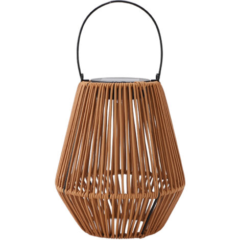 Lanterne Solaire Étanche IP44 Décorative en Fibre Tressée pour Jardin Cour Porche Arbre Pelouse - KZQ