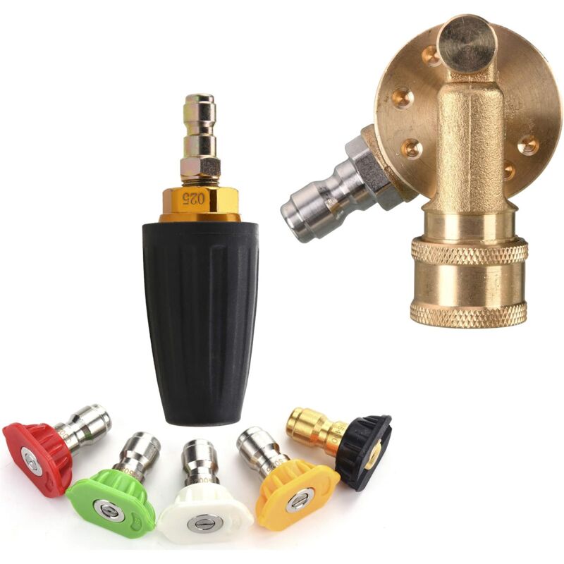 KZQ - Buse turbo pour nettoyeur haute pression, coupleur pivotant pour embouts de nettoyeur haute pression, 1/4 pouce