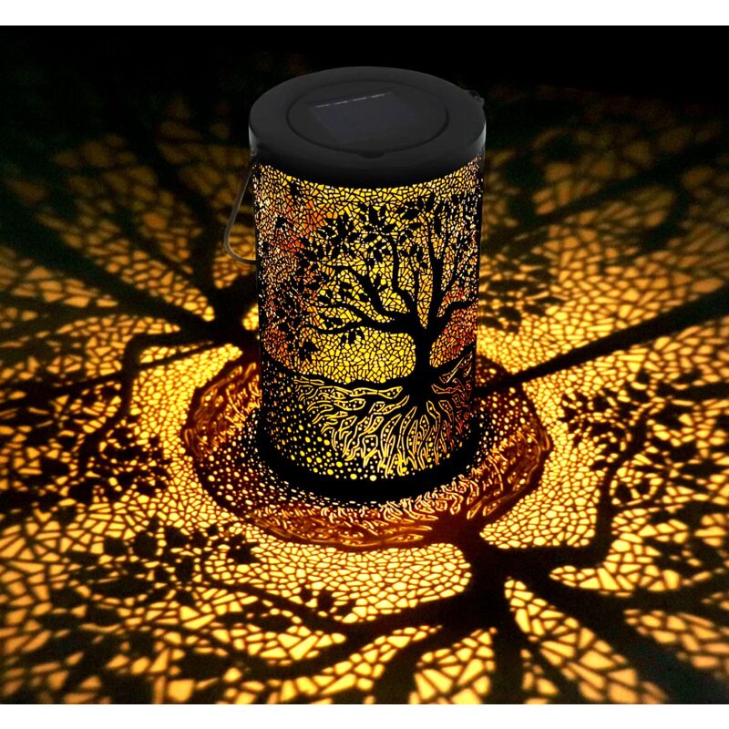 Lanterne Solaire Exterieur Jardin, Lampe Solaire Exterieur Decorative, Suspendre/ Poser, Imperméable IP44, pour Balcon, Jardin (Arbre)