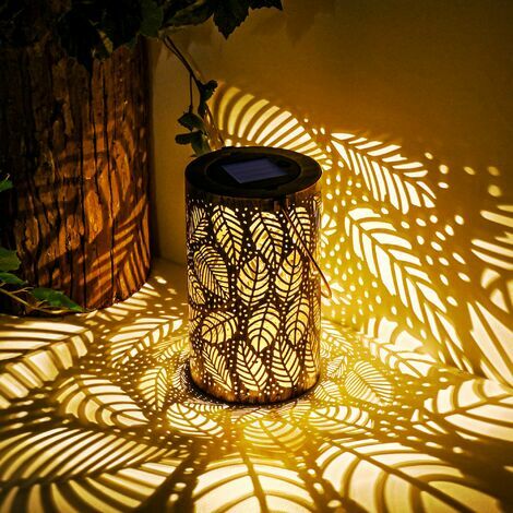 Lanterne Solaire Exterieur Lampe Solaire Etanche Décoratif Lanterne Solaire pour Jardin Chemin Balcon Terrasse Pelouse Cour Arrières (Blanc Chaud)