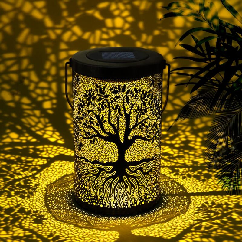 Lanterne Solaire Exterieur, Lampe Solaire Exterieur Decorative, Suspendre/Poser, Écologique Lampes Solaires Extérieures Étanche IP 65 en Métale pour