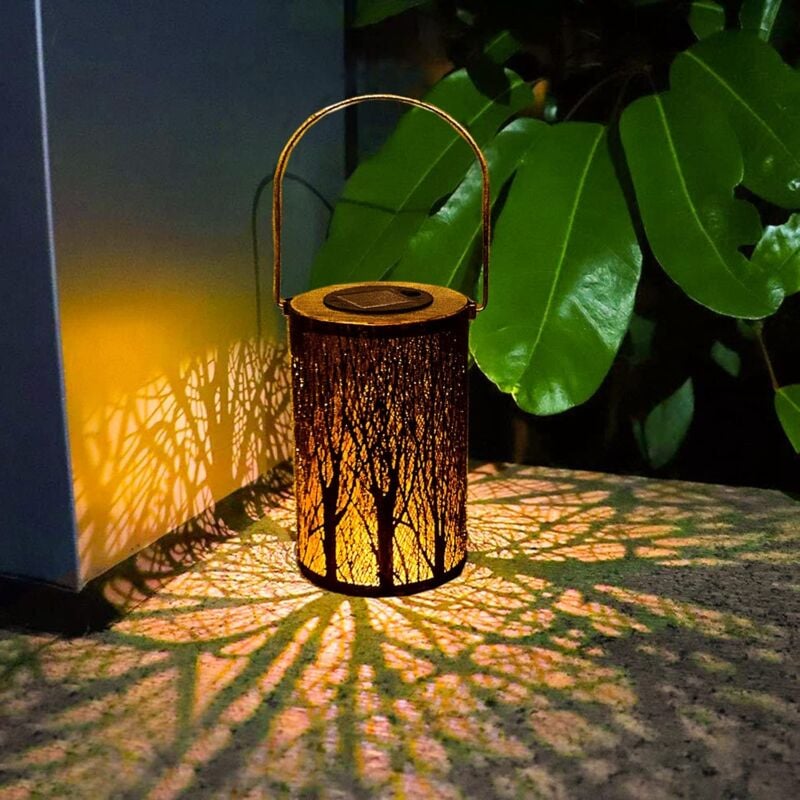 Lanterne Solaire Exterieur Lanterne Solaire Jardin Étanche Lampe Suspendue Lanterne sans Fil Rechargeable Lumière Accrochant Éclairage Décorative