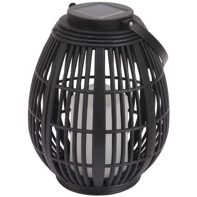 Lanterne Solaire Extérieure, Forme de Rotin Économie d'énergie LED Lanterne Solaire Extérieure Antirouille ABS pour Patio