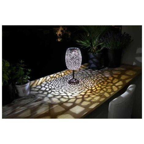 Lanterne solaire - GALIX - G2003 - Métal cuivré - LED blanche 10 lumens - H35 cm