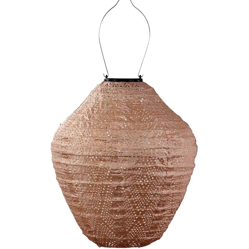 Lanterne solaire Jar 30 cm Ikat - Rose
