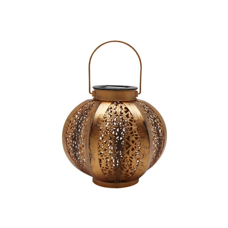 Lanterne Solaire Jardin Décoration Extérieur Étanche Luminaire Solaire Patio Décoratif Métal Lampe de Patio pour Pelouse Patio Fête Décorations