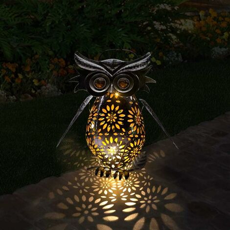 Lanterne Solaire Jardin Hibou LED Lanterne Solaire Extérieure Vintage Lanterne Étanche IP65 Lampe Solaire Lanternes Suspendues Décorations Extérie