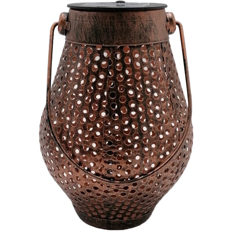 Lanterne solaire décorative doty Cuivre Metal H17cm