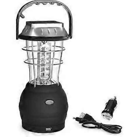 Lanterne solaire, lampe de camping LED ultra-lumineuse, 2 modes d'éclairage réglables, 5 méthodes de chargement, avec dynamo à manivelle, longue durée d'éclairage pour le camping