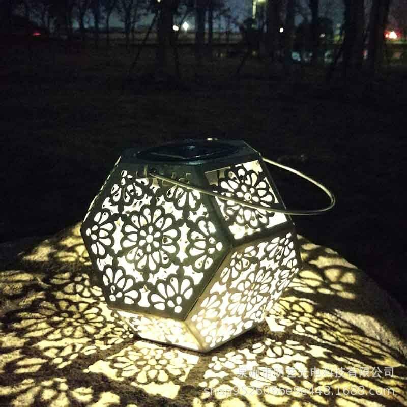 Lanterne Solaire led Exterieur - Étanche - Lumière Accrochant - Forme de Diamant - Jardin, Patio, Couloir - Argent