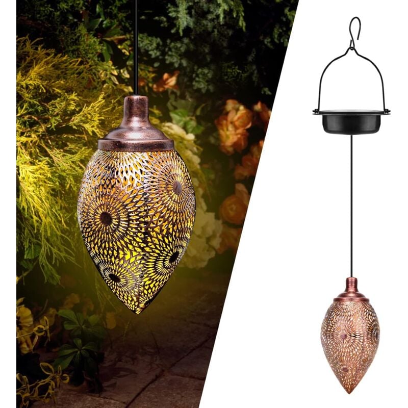 Lanterne Solaire led Exterieur, Lanterne Solaire Exterieur, Lampe Lanterne Solaire Exterieur Jardin IP44 Étanche, Lanterne Exterieur pour Cour