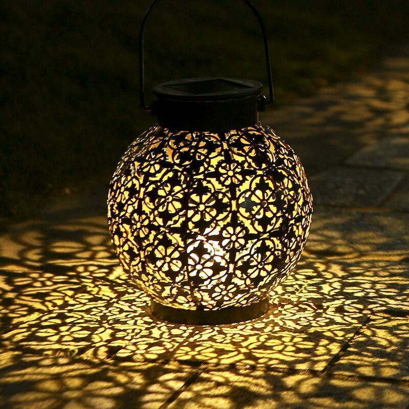 Vtizikl Lanterne Solaire, LED Lampe lanterne extérieure, Etanche IP44, Sans fil Rechargeable pour Garden Patio Courtyard Extérieur [Classe
