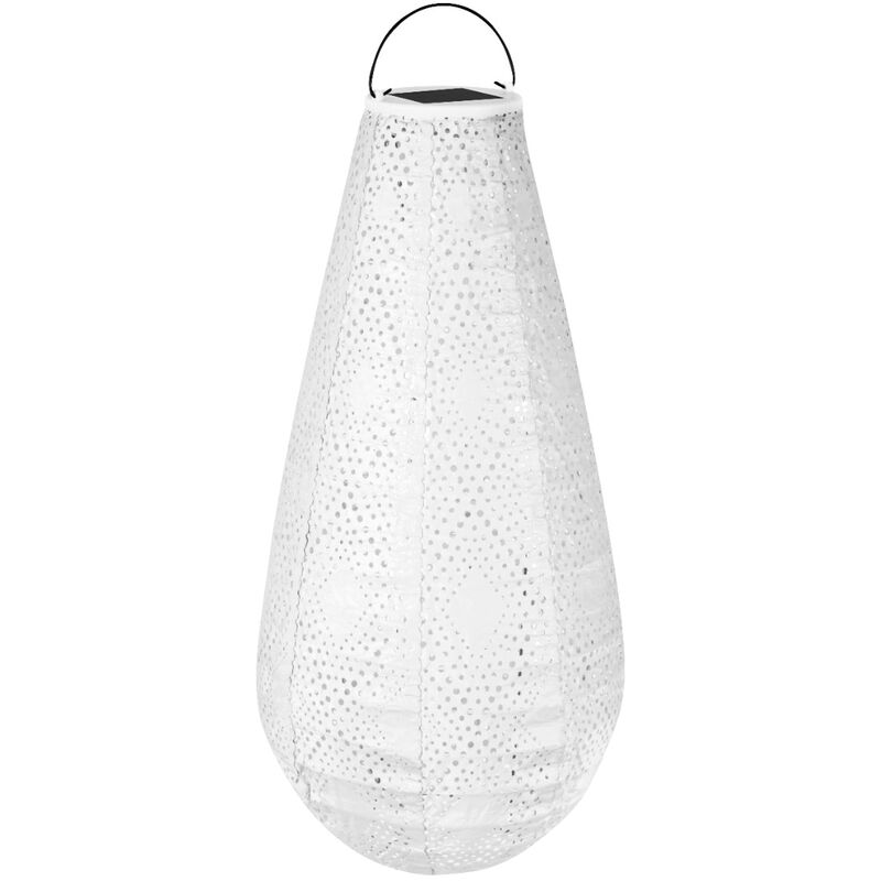 Vonroc - Lanterne solaire à led Luna Drop – Éclairage de jardin solaire - 400x200mm – Givre - Fait-main - Luxueuse matière résistant aux intempéries