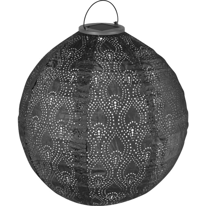 Lanterne solaire à led Luna Eclipse – Éclairage de jardin solaire - 310x310mm – Gris terre - Fait main/résistant aux intempéries