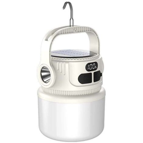 Lanterne solaire LED pour le camping et les urgences. rechargeable solaire et USB. 6 niveaux de luminosité réglables. facile à transporter