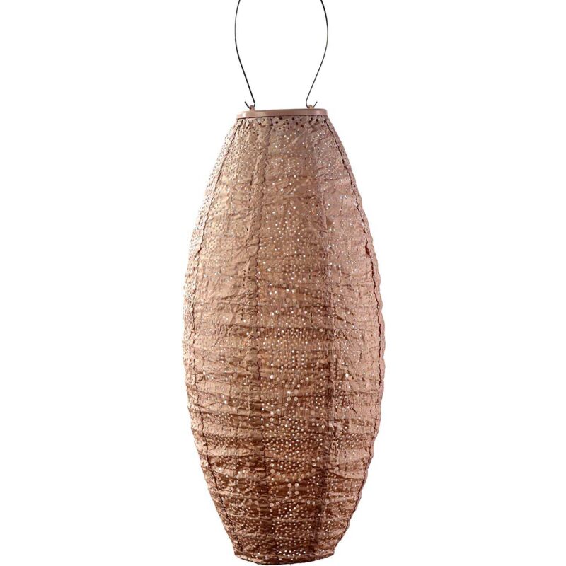 Lanterne solaire Long Oval 20 cm Bazaar - Rose