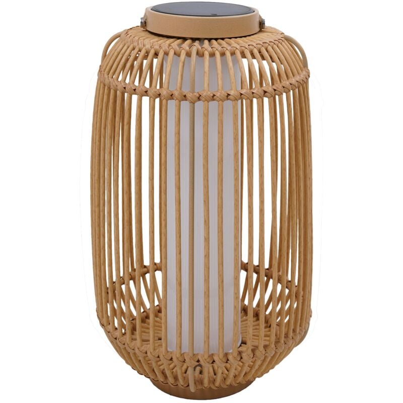 Lanterne solaire MARIEL TALL Marron Rotin 31x31x H60cm
