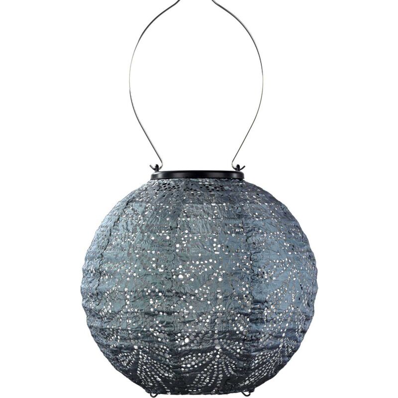 Lanterne solaire Round 20 cm Folia - Gris bleu