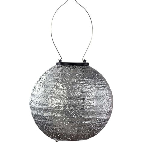 Lanterne solaire Round 20 cm Topaze - Argent