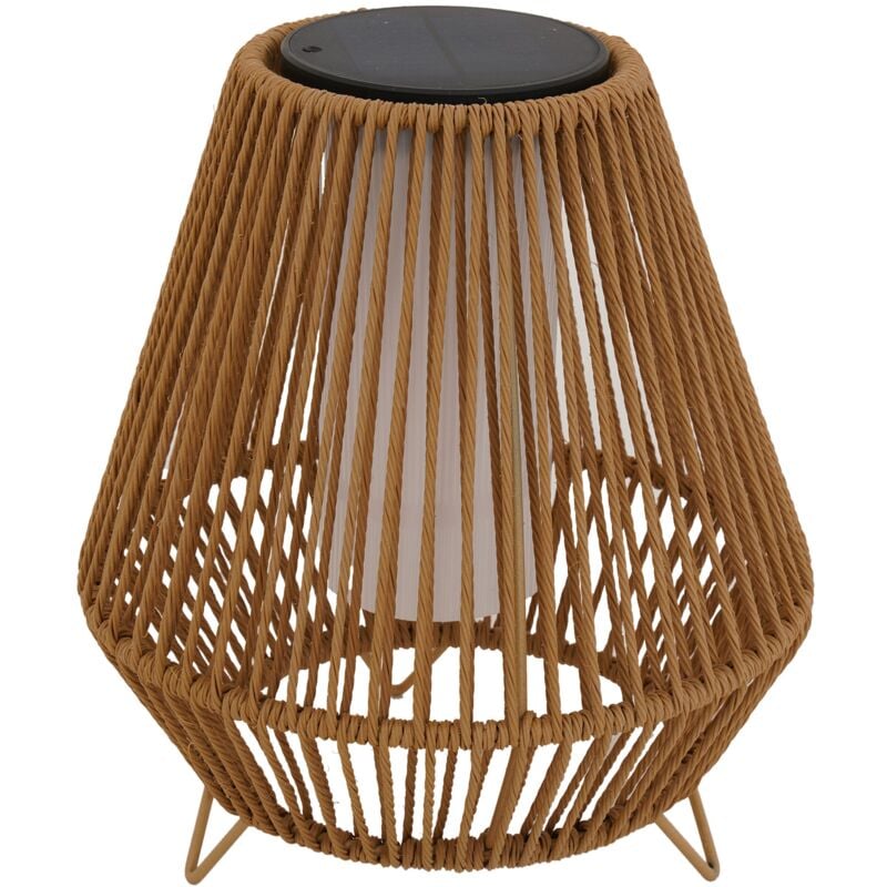 Lanterne solaire SALOMEA SMALL Beige Rotin 27x27x H40cm