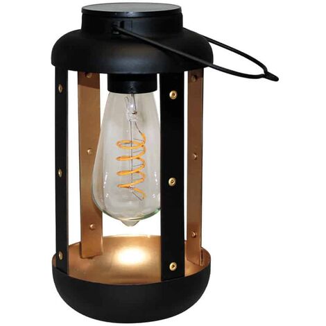 Lanterne solaire Sirocco. Noir. Marque : Watt & Home. Réf. : 401258