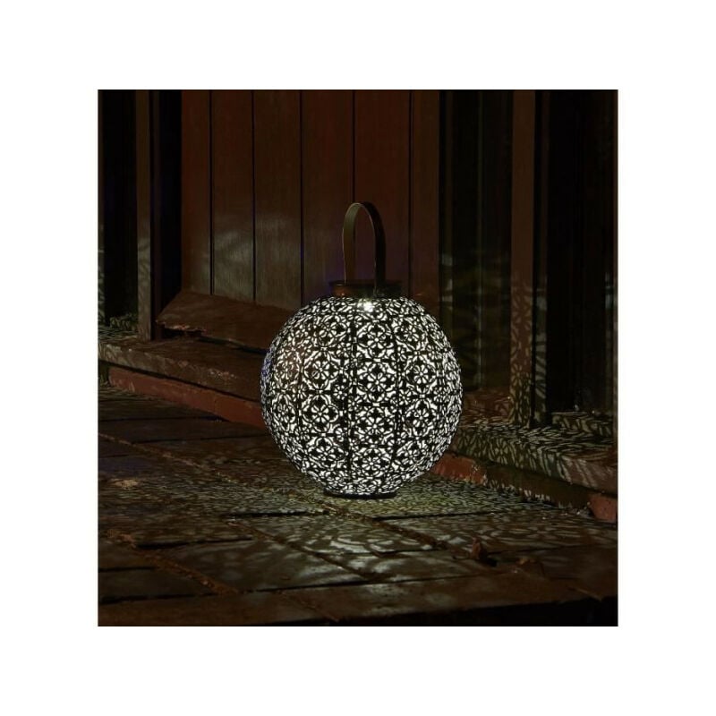 Lanterne solaire Smart Garden Damasque en métal ajouré - Bronze - Énergie solaire - Ambiance orientale