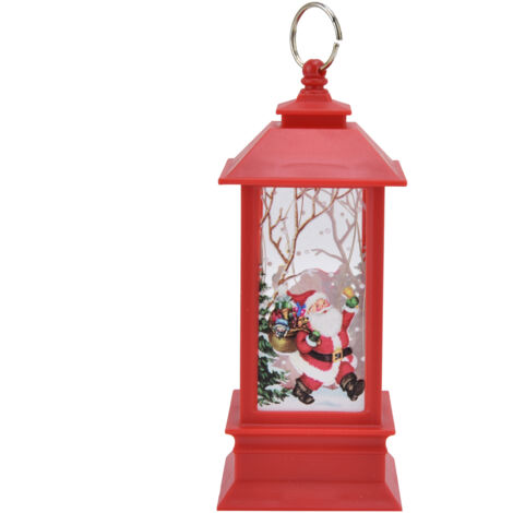 Lanterne suspendue décorative de noël, lampe LED Portable pour père noël, décoration de la maison, rouge.