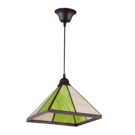 Lanterne suspendue pyramide pistache 1x27 regx27