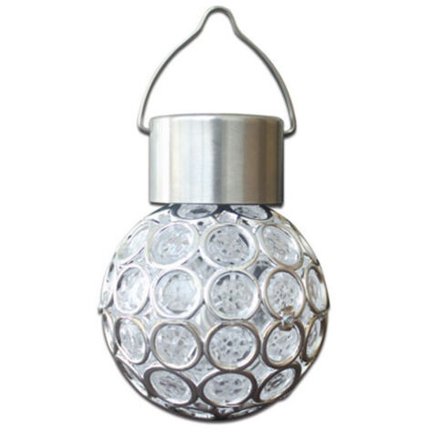 Lanterne Suspendue Solaire Boule Creuse, LED 7 Couleurs Changeantes, Étanche, Décoration Jardin Extérieur