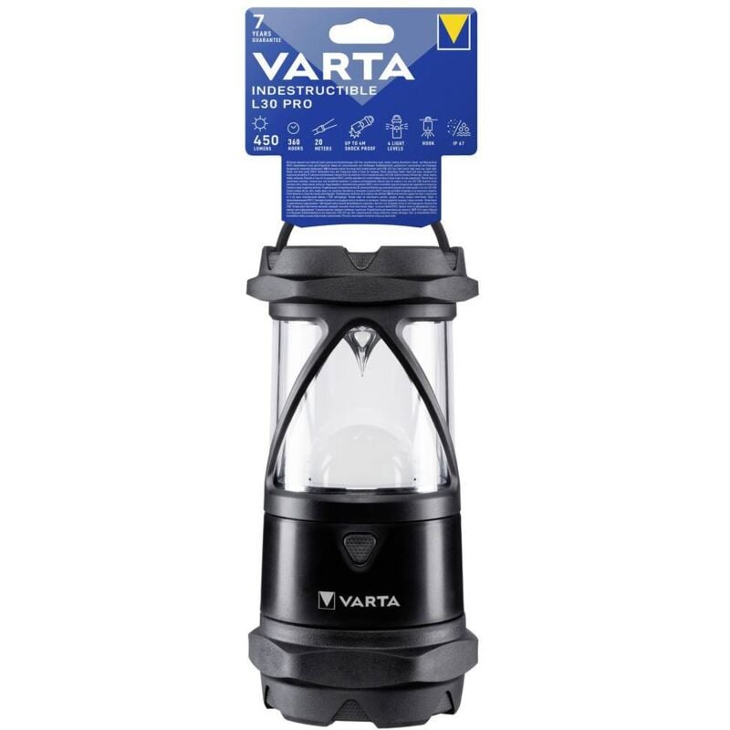 Varta - Lanterne de camping Indestructible L30 Pro 18761101111 à pile(s) 623 g noir