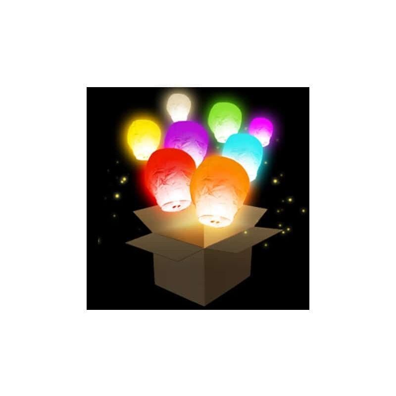 6 Lanternes volantes multi-couleurs