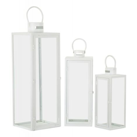 LANTERNE WHITE SET 3 PZ CM 22X22X66-18X18X49,5-14X14X39