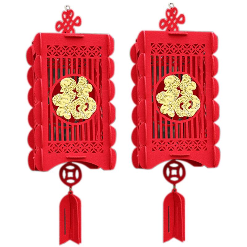 tlily - lanternes chinoises rouges 2 pièces, décorations pour le an chinois, fête du chinois, décor de célébration de mariage,