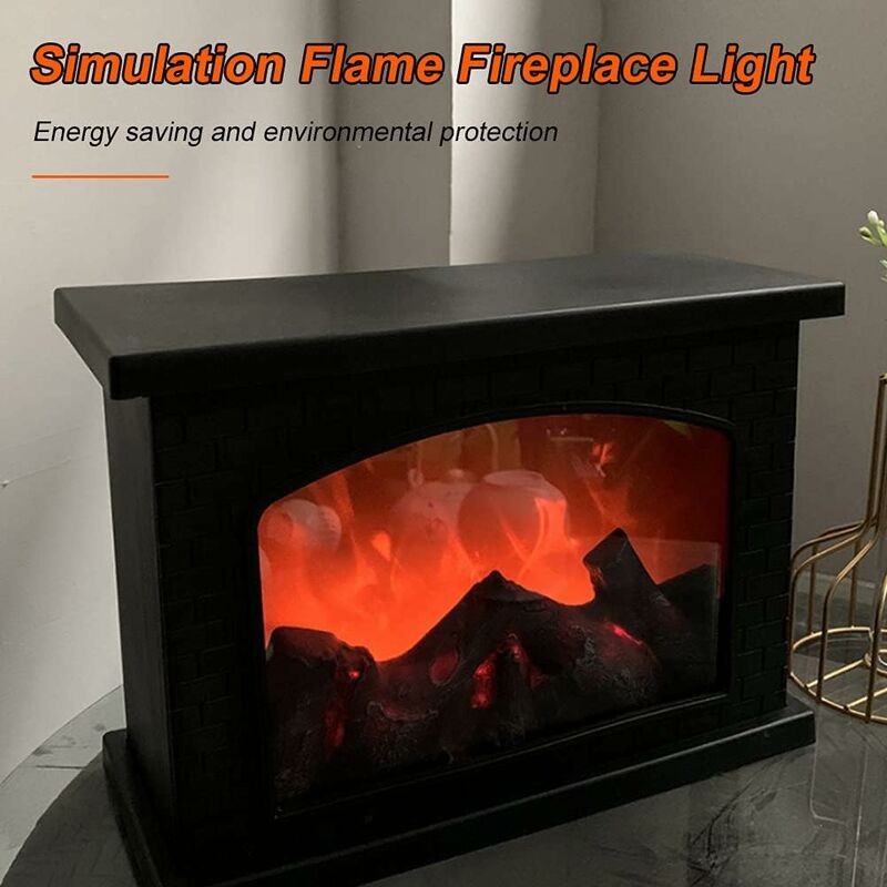Lanternes de cheminée rectangulaires sans flamme Portable Simulation led Lanterne de cheminée rechargeable par usb pour la maison, le salon (pas de